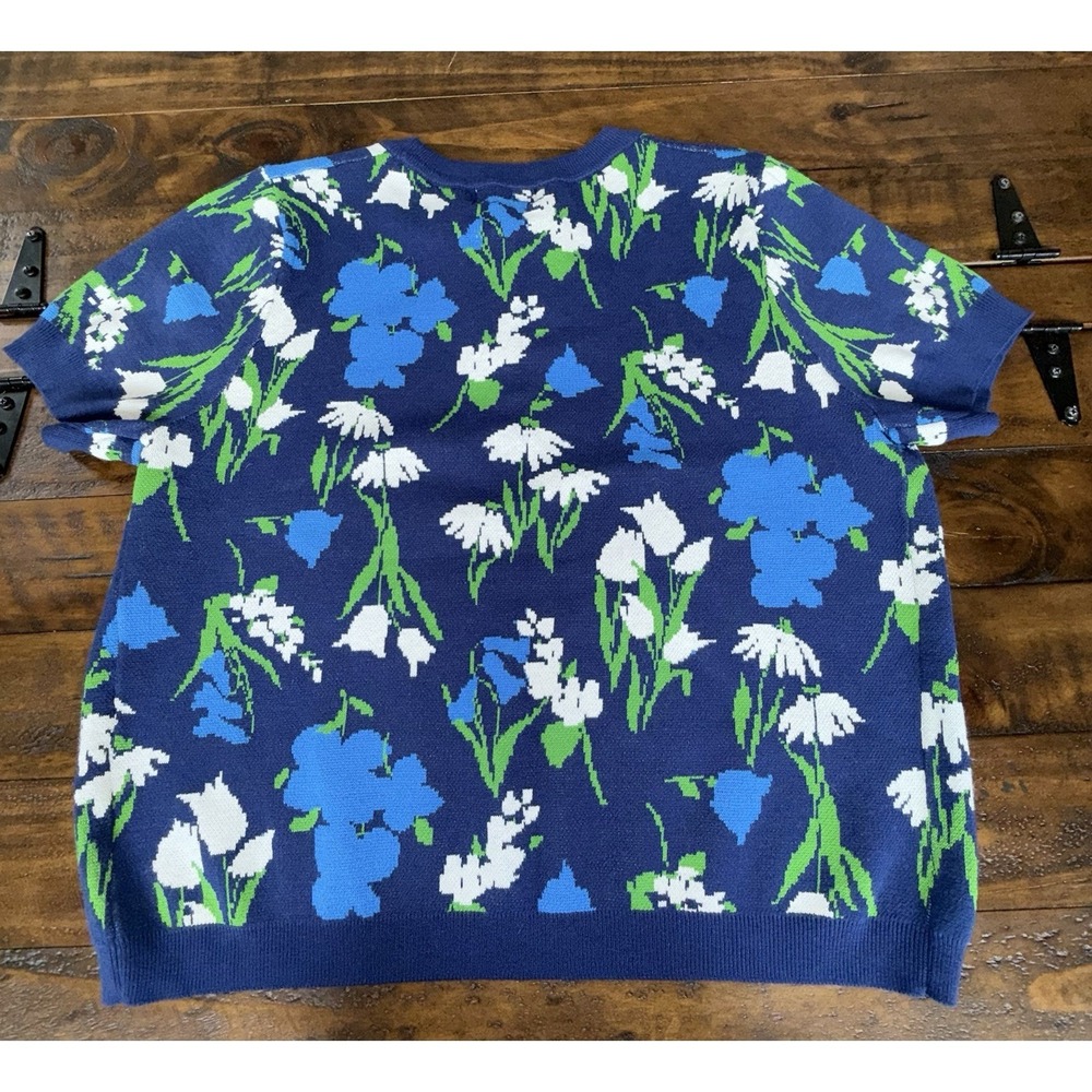 Kate Spade Target Floral Short Sleeve Crewneck Pullover Women's Sweater Size XL